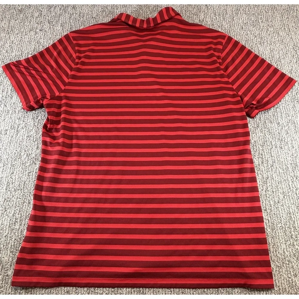 Nike Men's XL Dri-Fit Golf Striped Polo‎ Shirt in Red Maroon Performance 833065